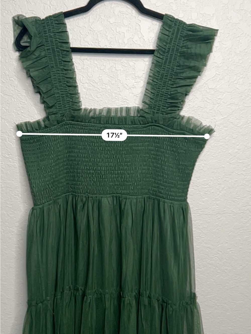Baltic Born Olive Green Tiered Tulle Maxi Dress - Picture 6 of 9